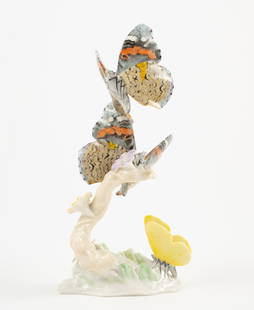 Hutschenreuther Butterfly Figurine: 3" wide x 2" deep x 6-1/2"