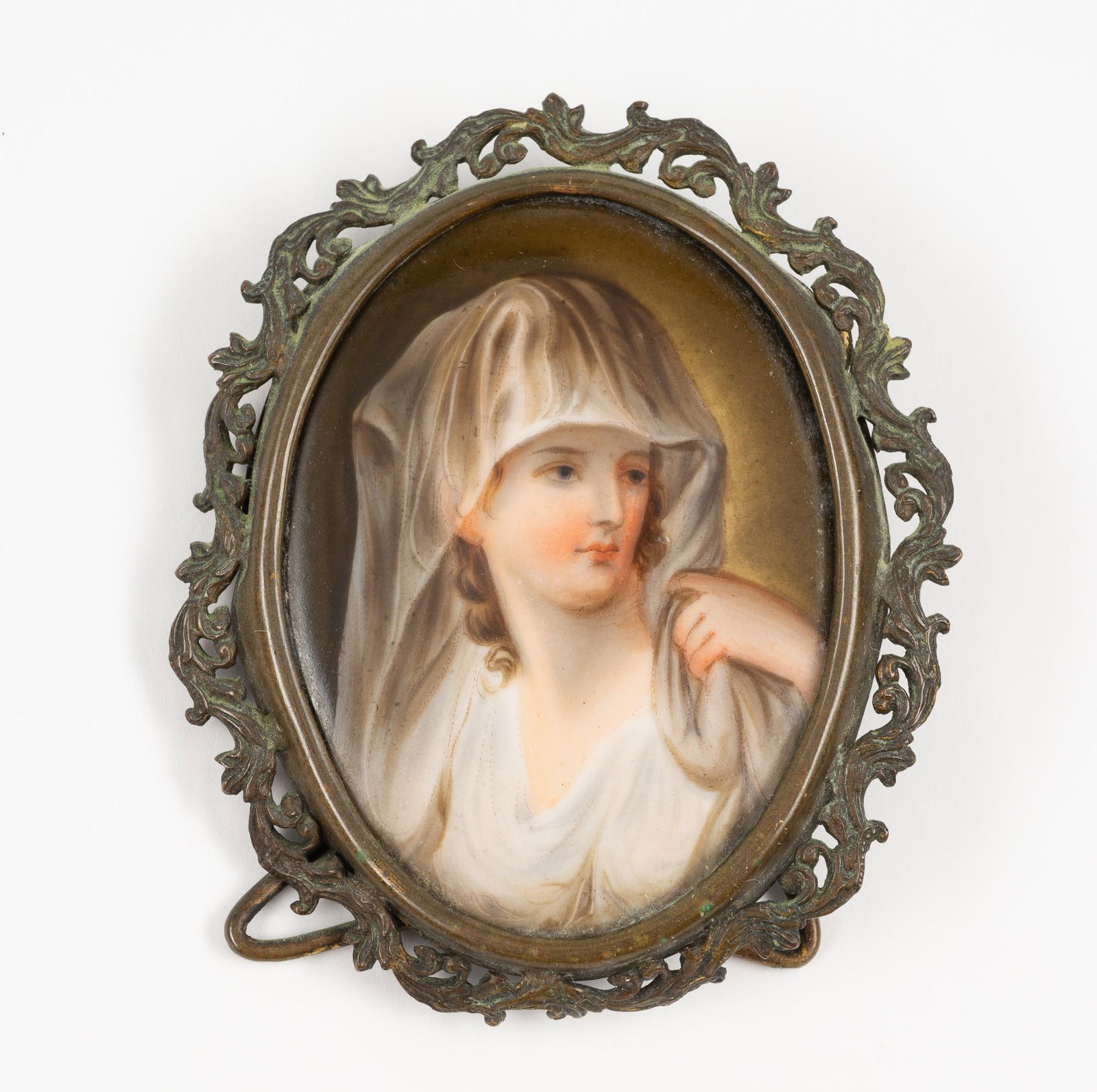 Porcelain KPM Style Portrait Plaque in Frame (1 of 3)