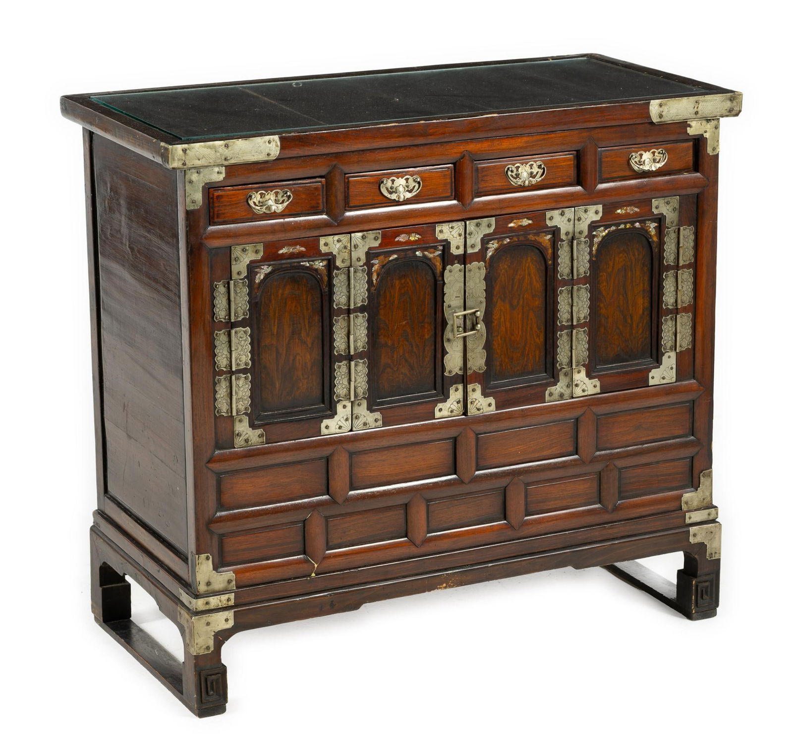 Antique Korean Bandaji Cabinet: NOT ELIGIBLE FOR IN-HOUSE SHIPPING. DESCRIPTION: These cabinets were commonly used for storing clothing, blankets and other household items. Bandaji cabinets are known for their sturdy construction an