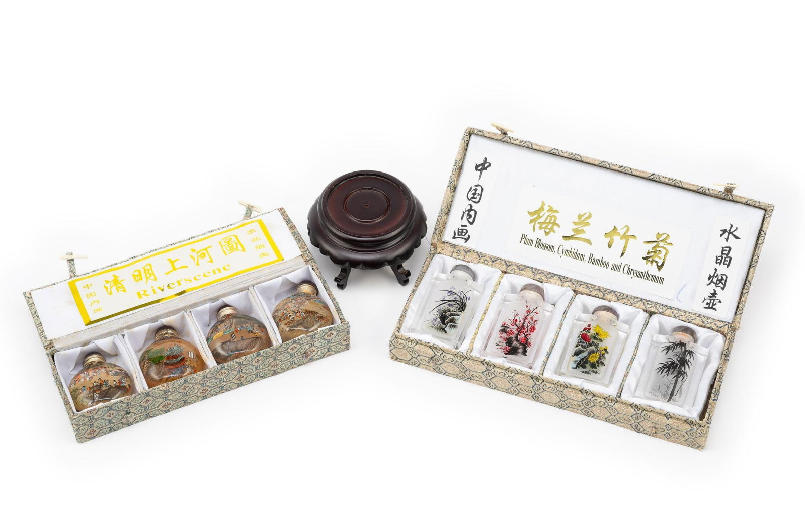 2 Sets of Snuff Bottles and Stand (1 of 6)