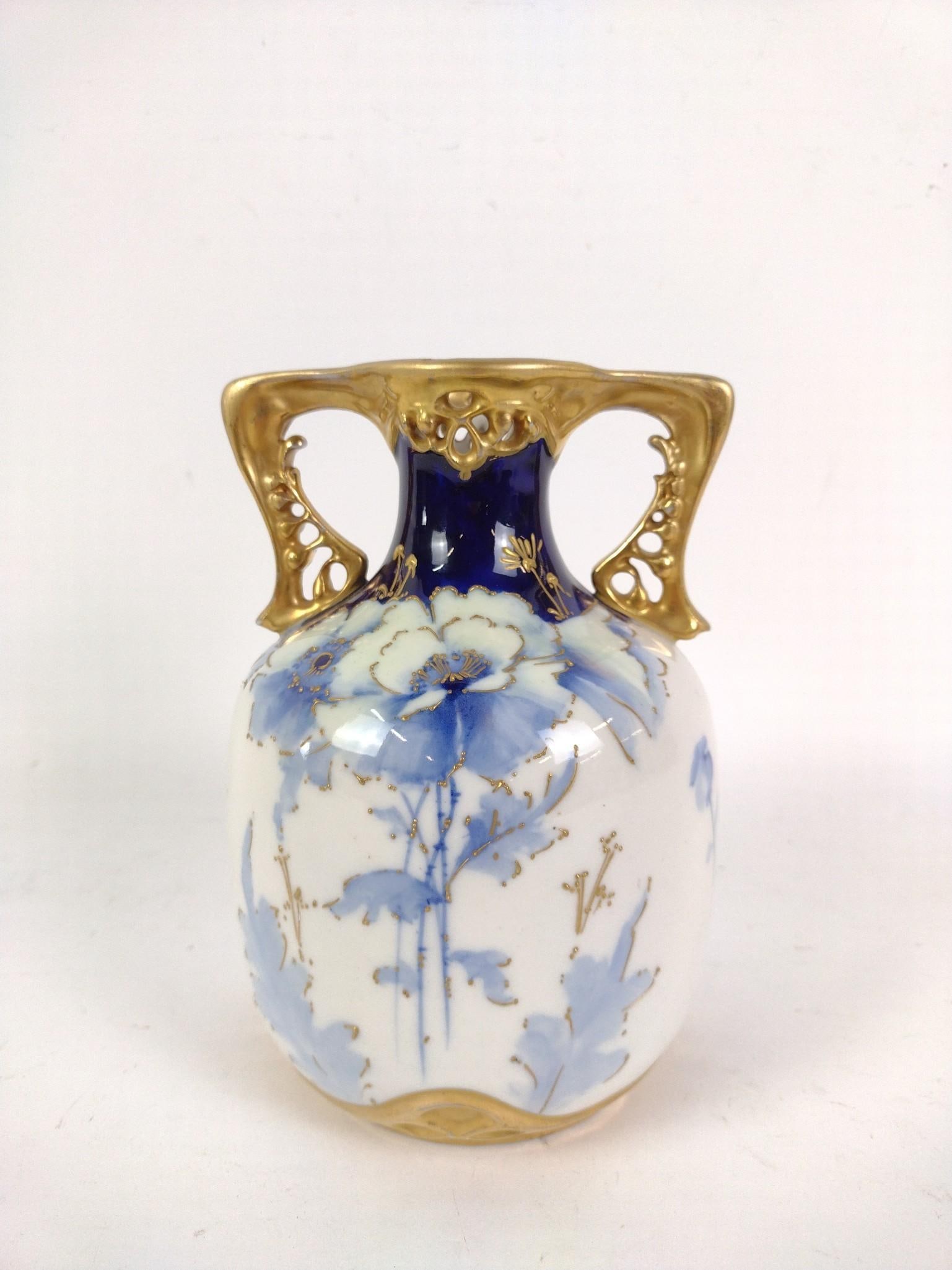 Turn Teplitz RStK Art Nouveau Floral Gilt Amphora Vase (1 of 4)