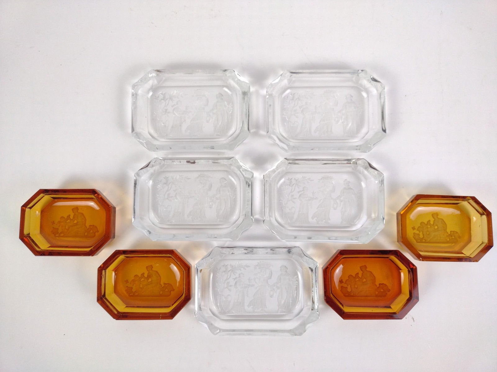 9 Intaglio Glass Salts incl Heinrich Hoffmann (1 of 2)