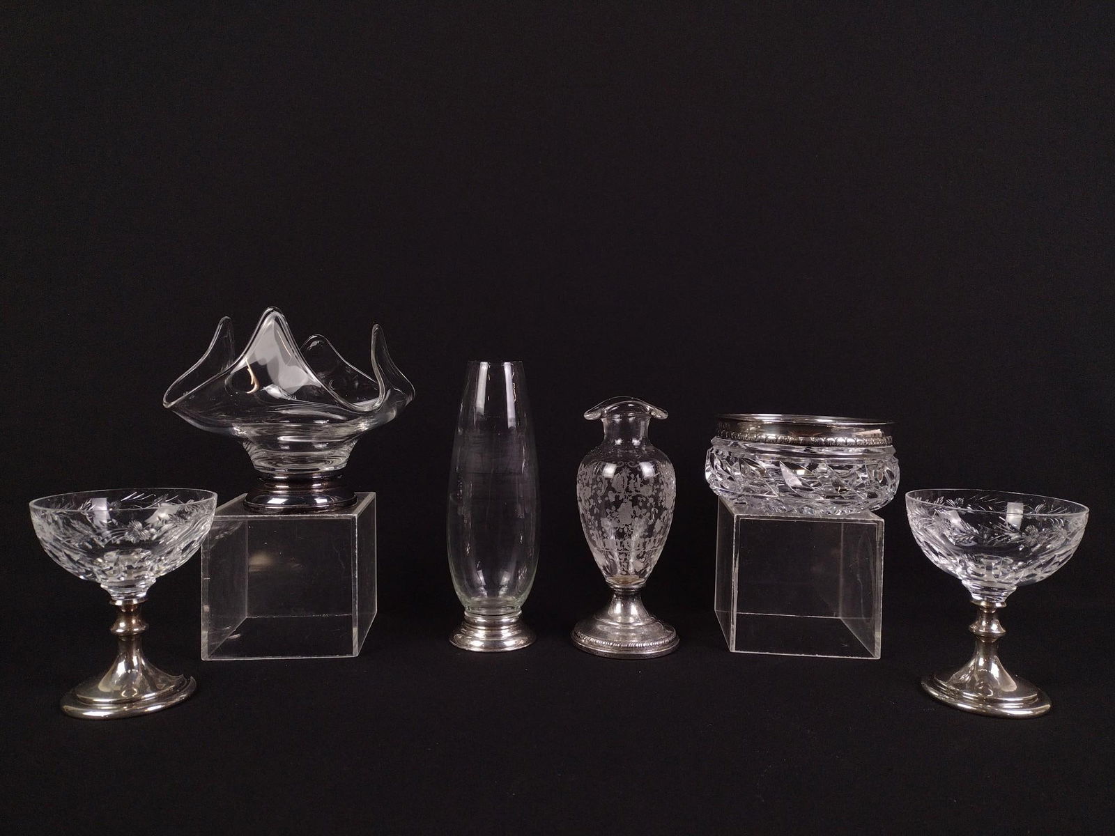 6 Pcs Sterling/ Glass Items (1 of 7)