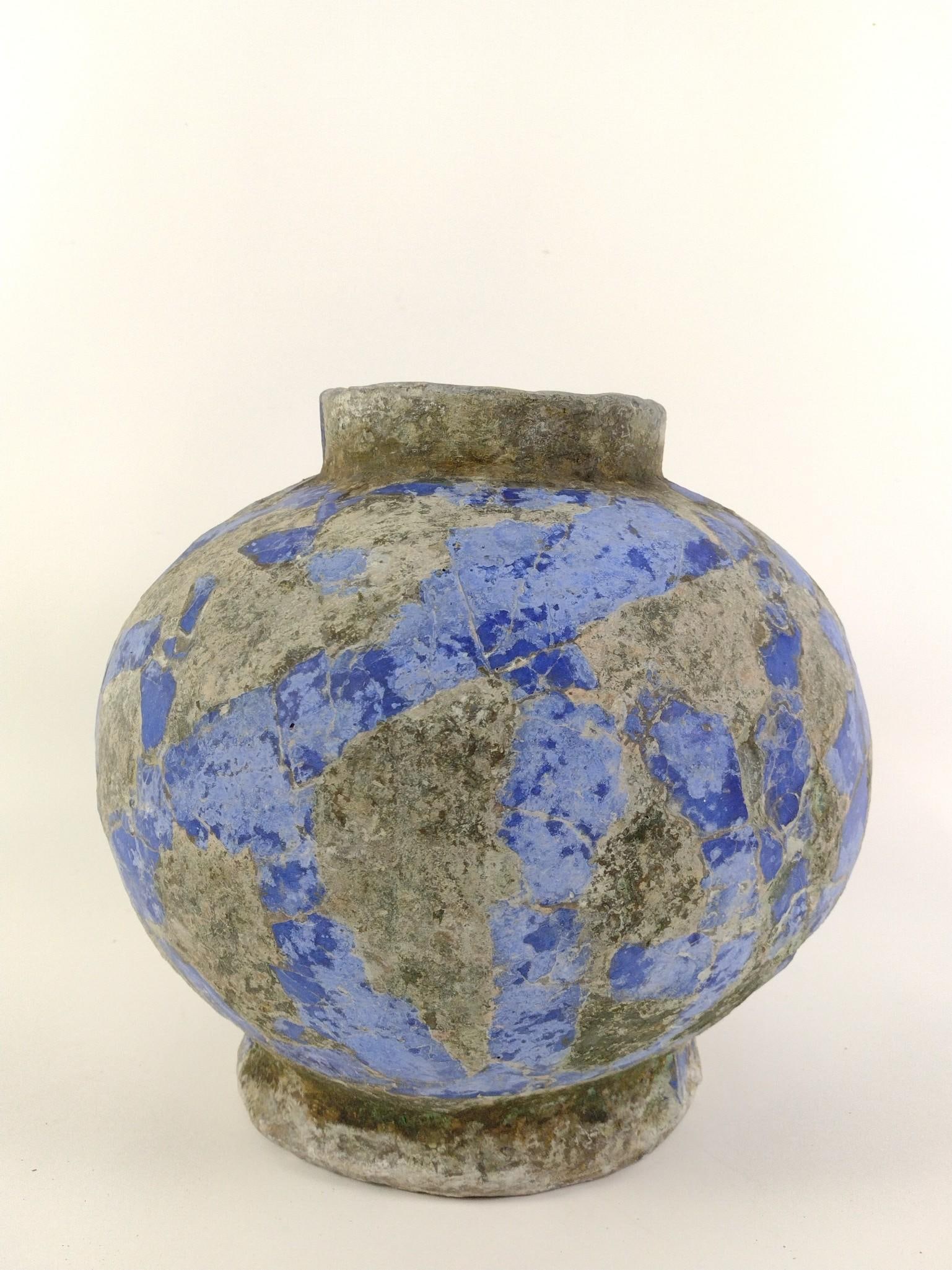 Pottery Vase: 12" diameter X 11" high.