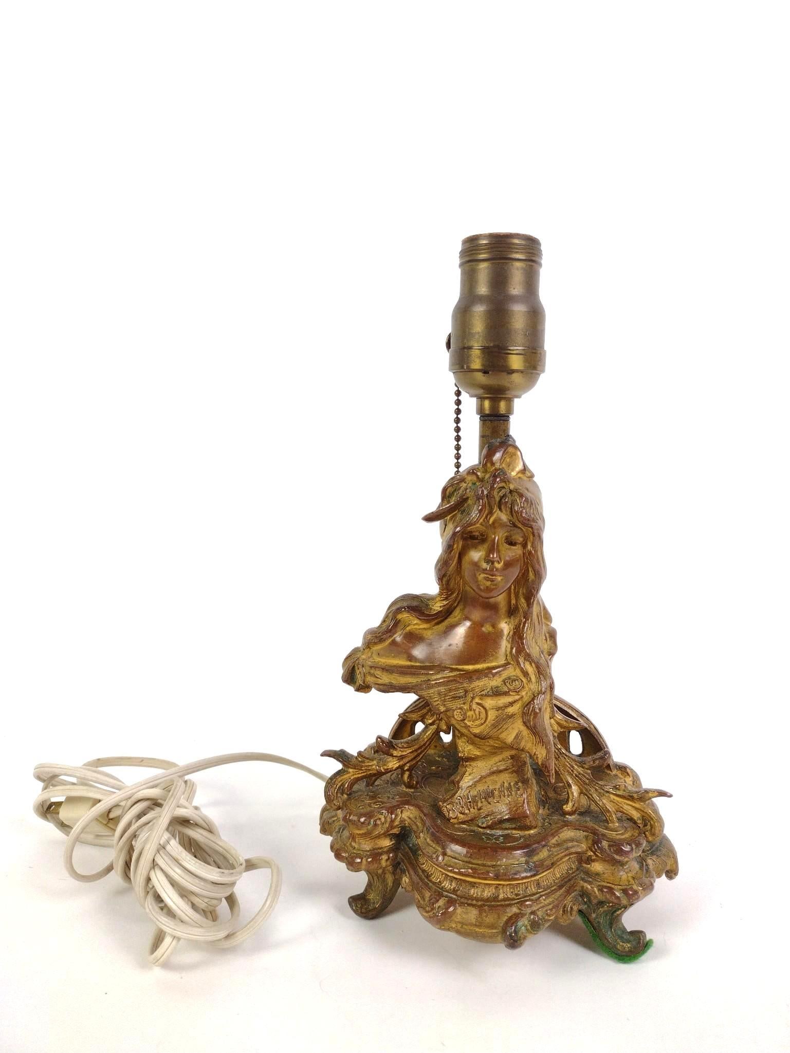 Cast Metal Figural Table Lamp (1 of 5)