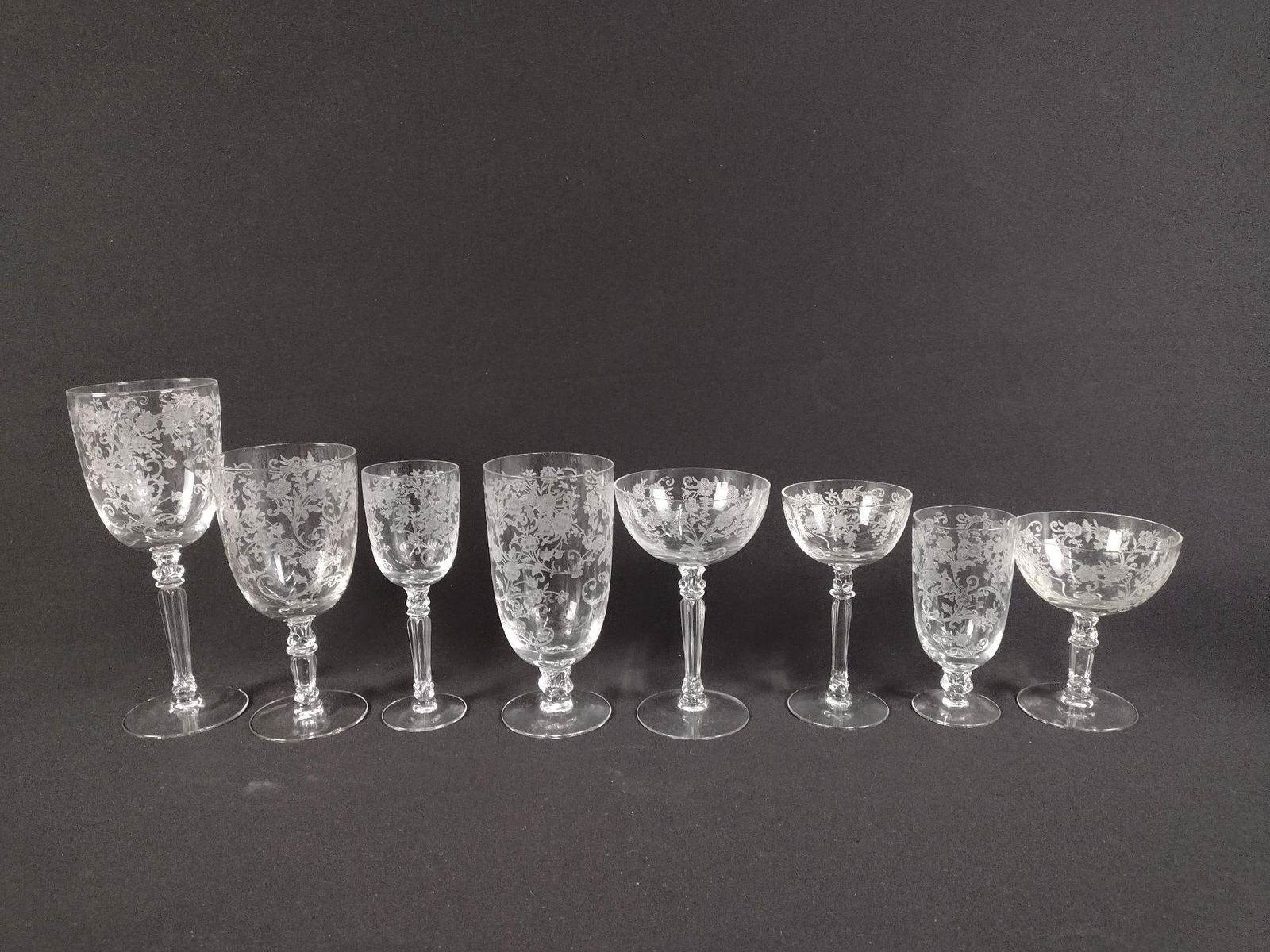61 Pcs Fostoria "Buttercup" Etched Glassware (1 of 11)