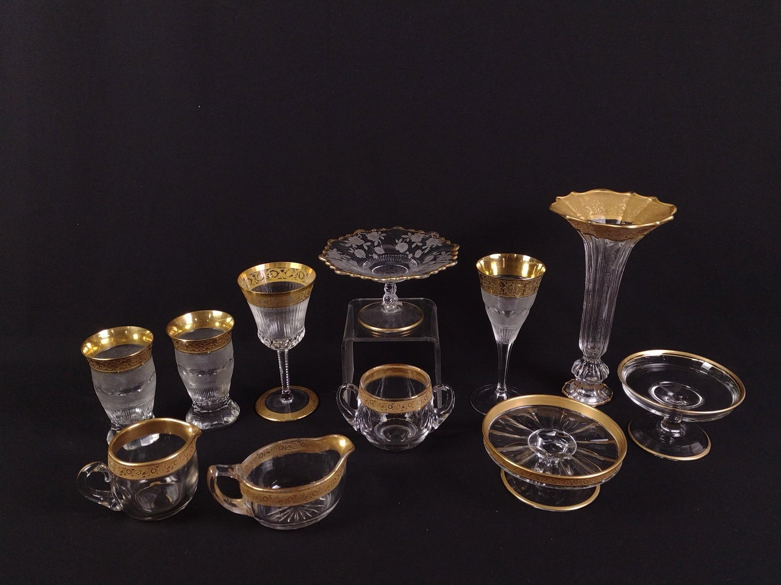 11 Pcs Moser Glass Incl Vase: 2" to 9" high.