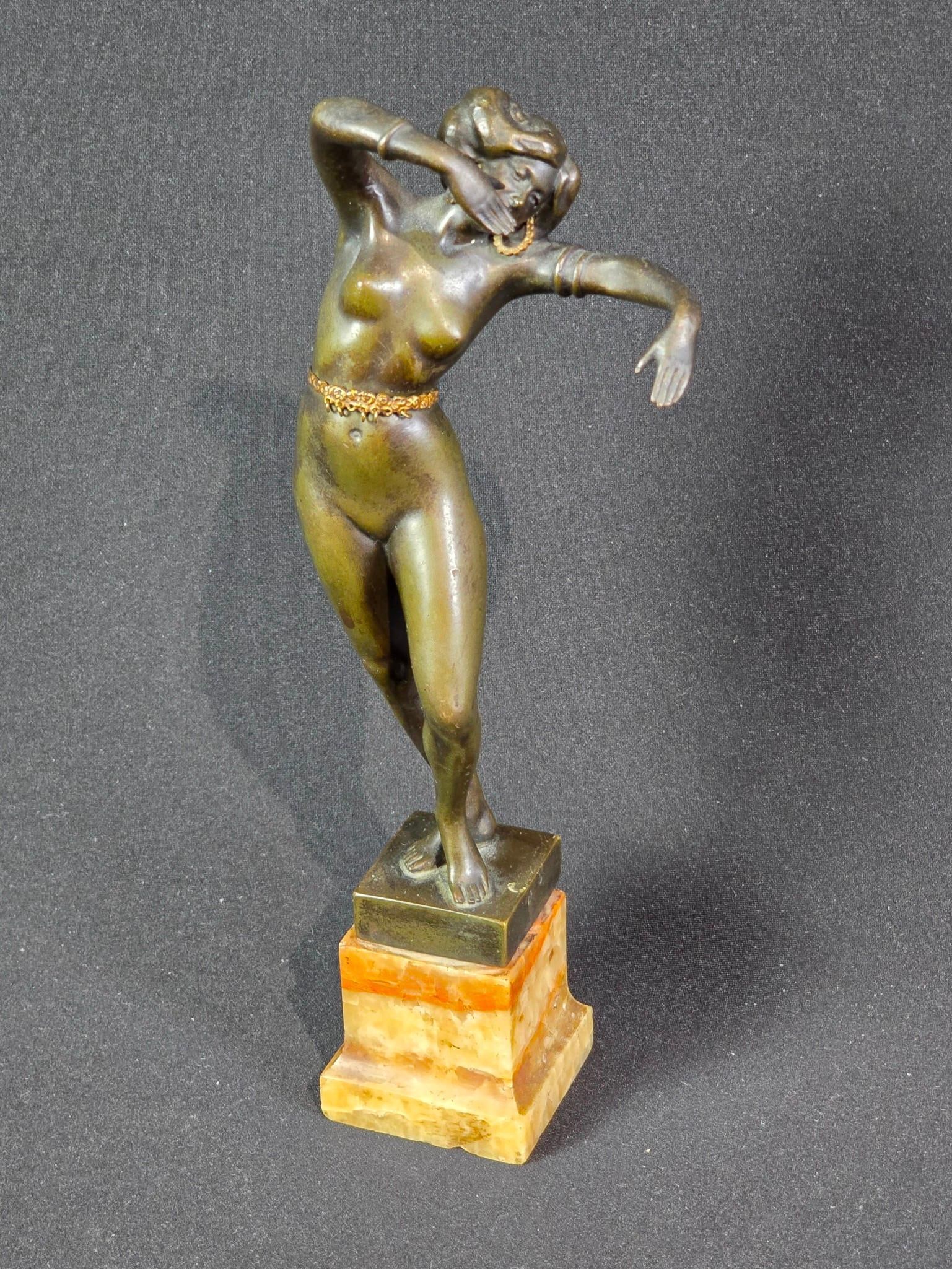 S. Bauer Signed Bronze Figurine of a Dancer (1 of 7)