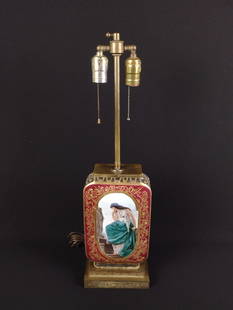 Royal Vienna Lamp: NOT ELIGIBLE FOR IN-HOUSE SHIPPING. 6-1/2" wide X 4-1/2" deep X 24-1/2" high.