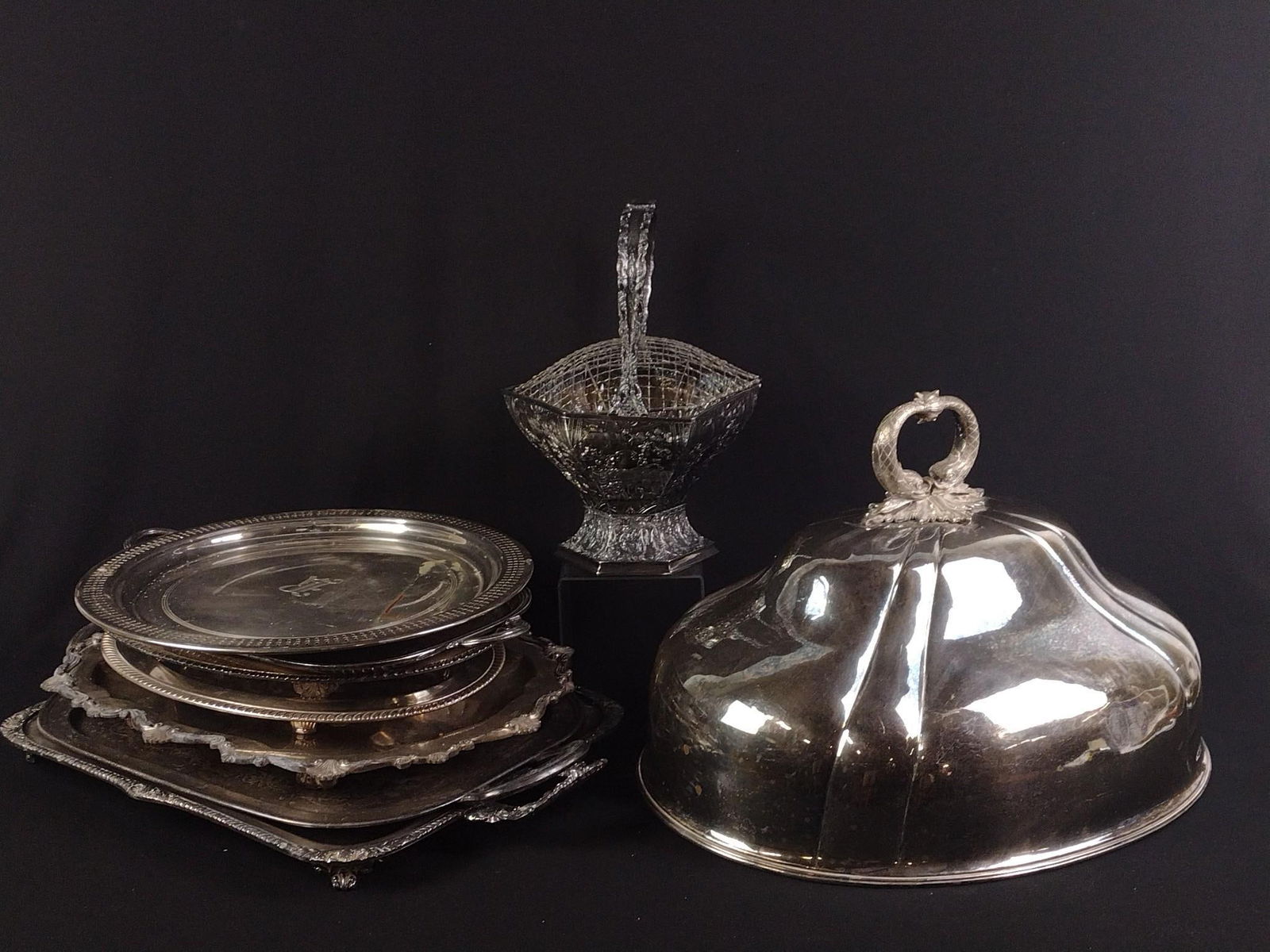 9 Pcs Silverplate Serving Pcs (1 of 9)