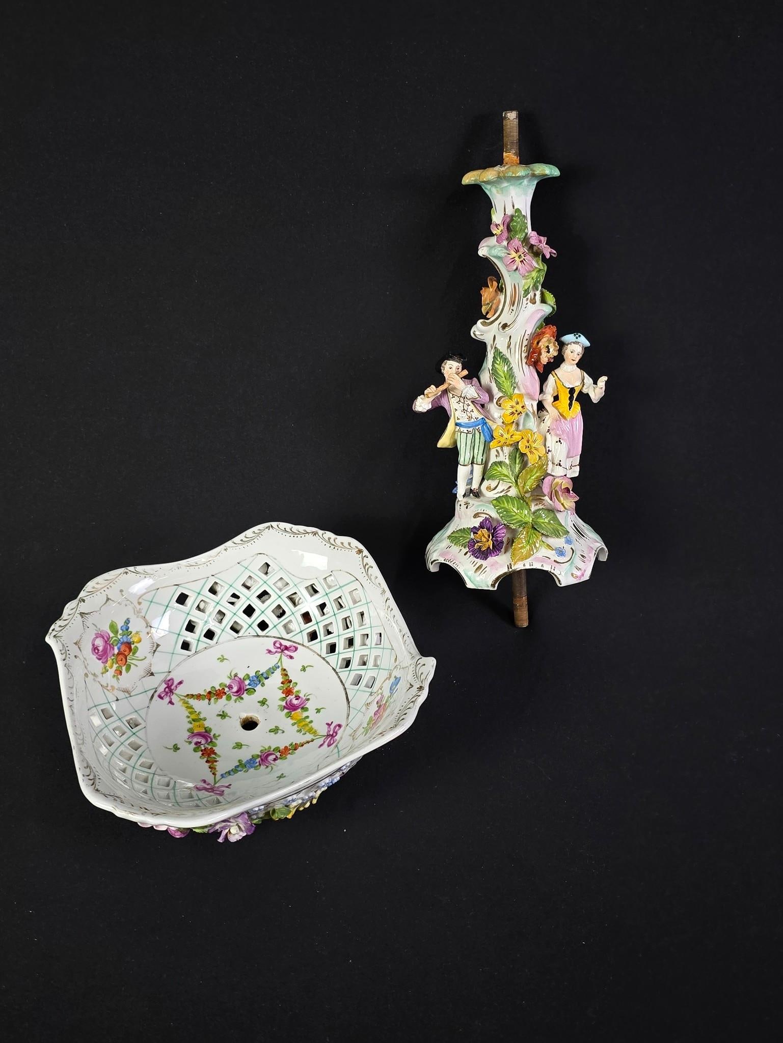 2 Pcs Dresden Figural Centerpiece Fragments (1 of 9)