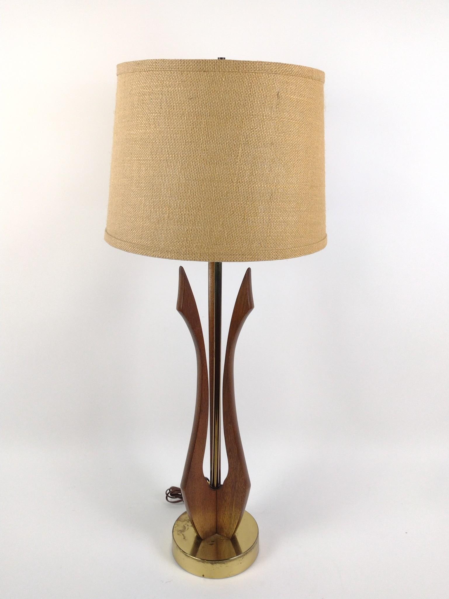 MCM Wooden Table Lamp (1 of 3)