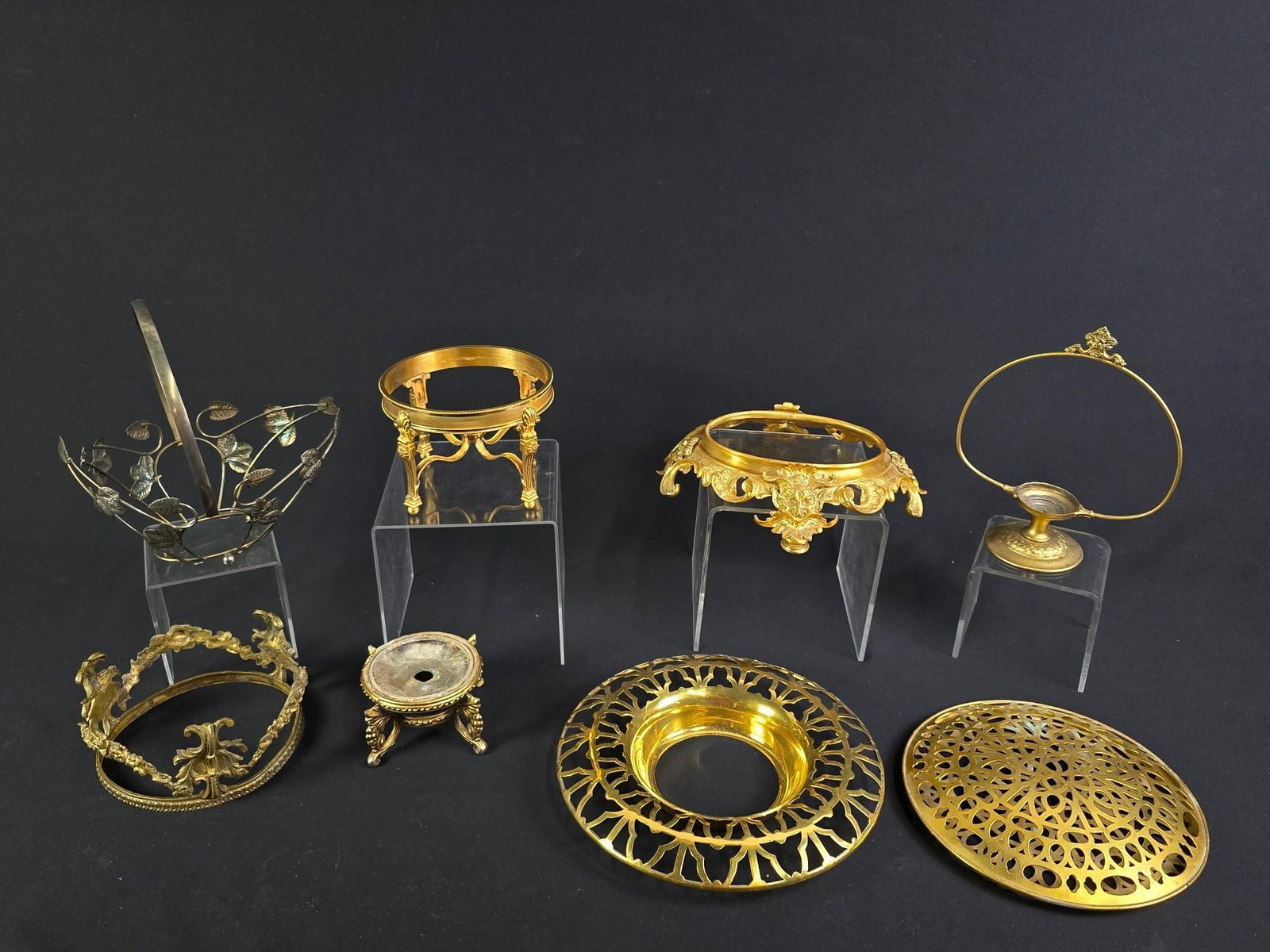 8 Pcs Metalware incl Gilt Stands (1 of 5)