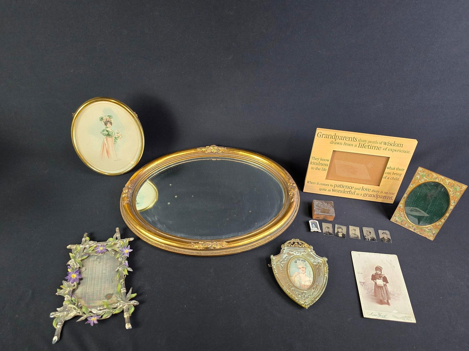 14 Vintage Frames, Tintypes, and Mirror (1 of 10)