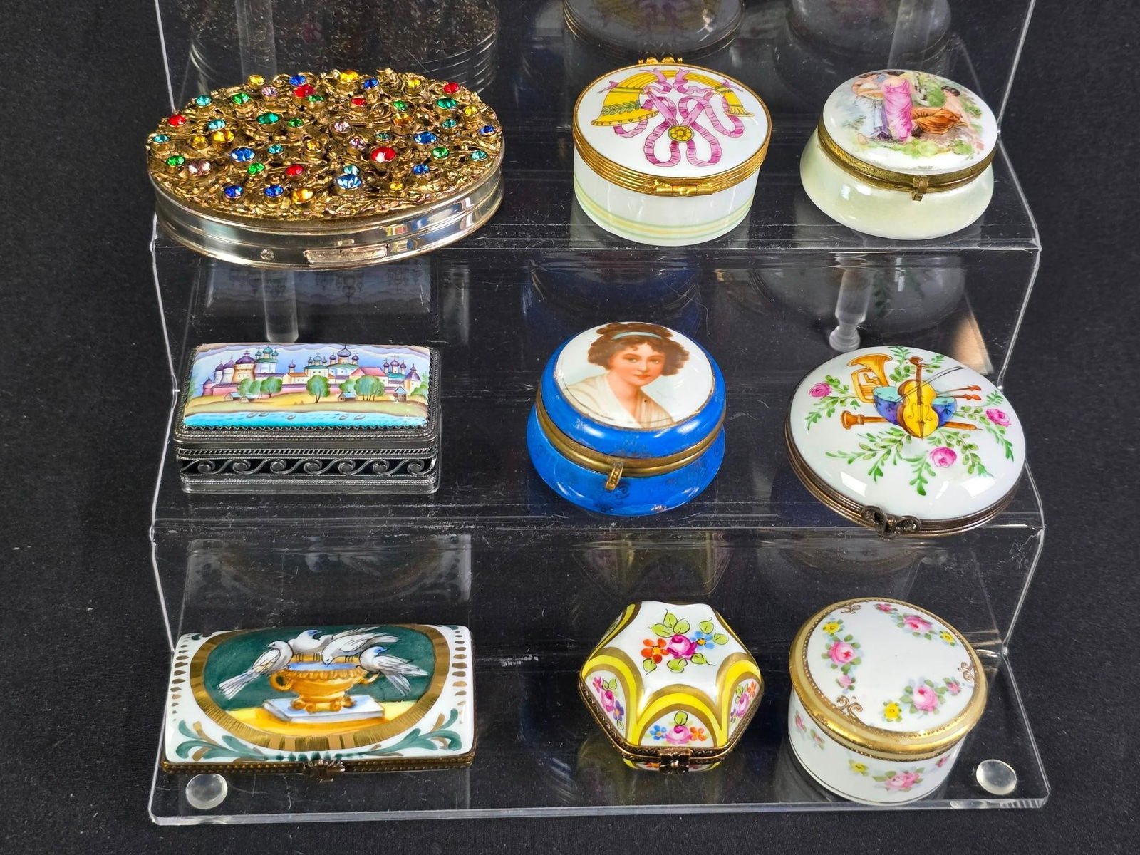 9 Trinket Boxes / Compact incl Limoges (1 of 11)
