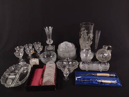 Lot Of Glassware Incl Figural Vase: 3/4" to 9-1/2" high.