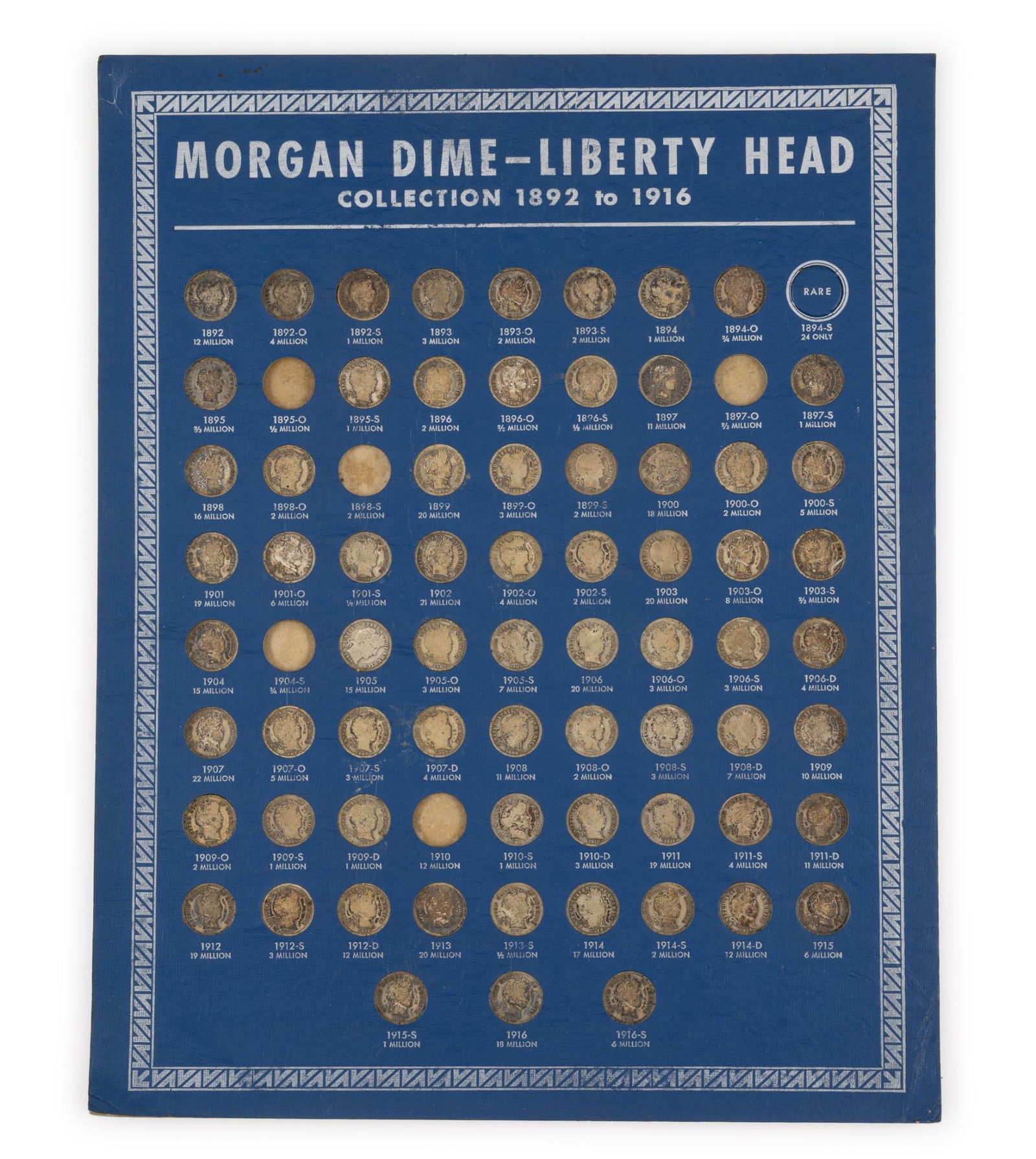 One Old Set Of Barber Dimes (1 of 3)