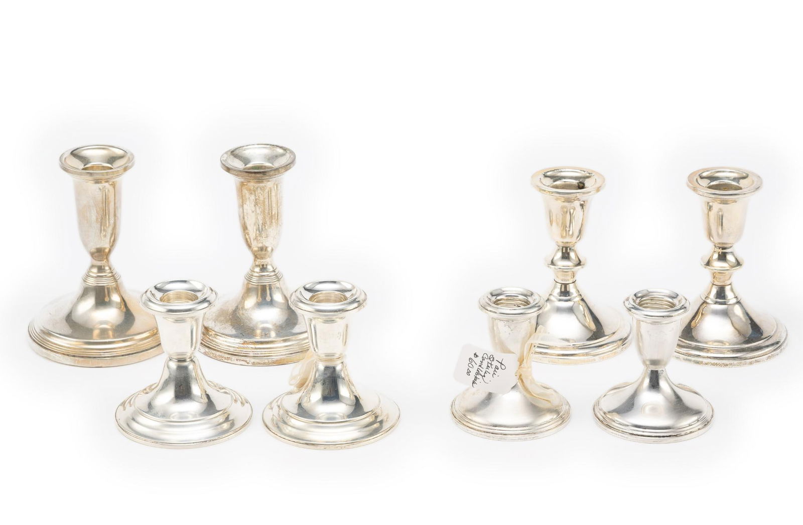 Eight Sterling Silver Weighted Candle Holders (1 of 13)