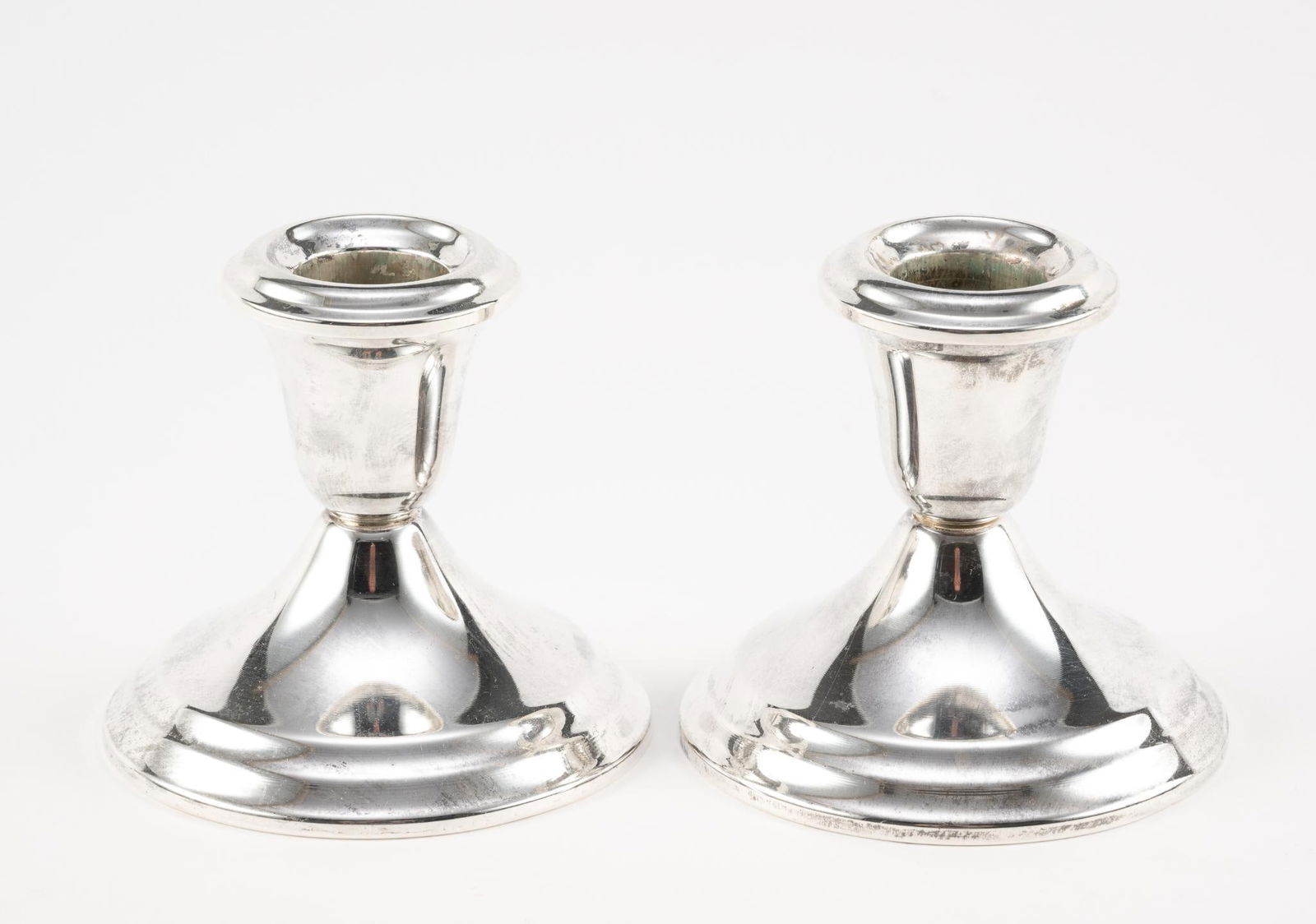 Pr Gorham Sterling Silver Weighted Candle Sticks (1 of 3)
