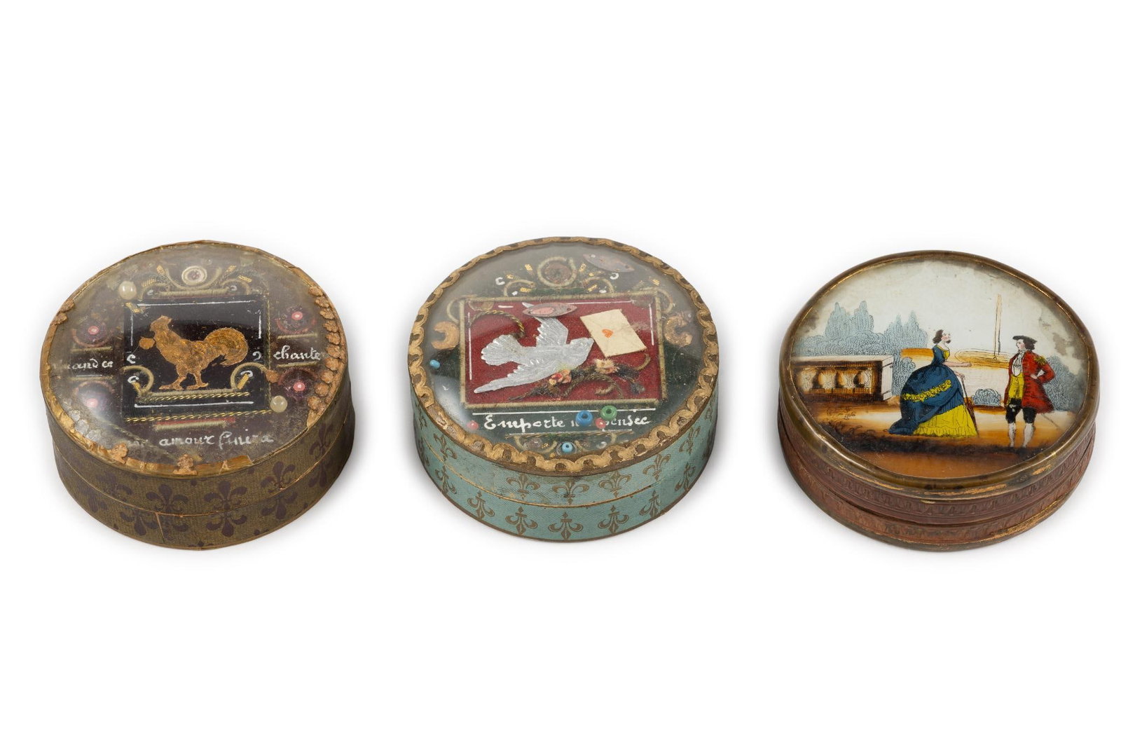 3 French Bon Bon Boxes Early 1800s (1 of 4)