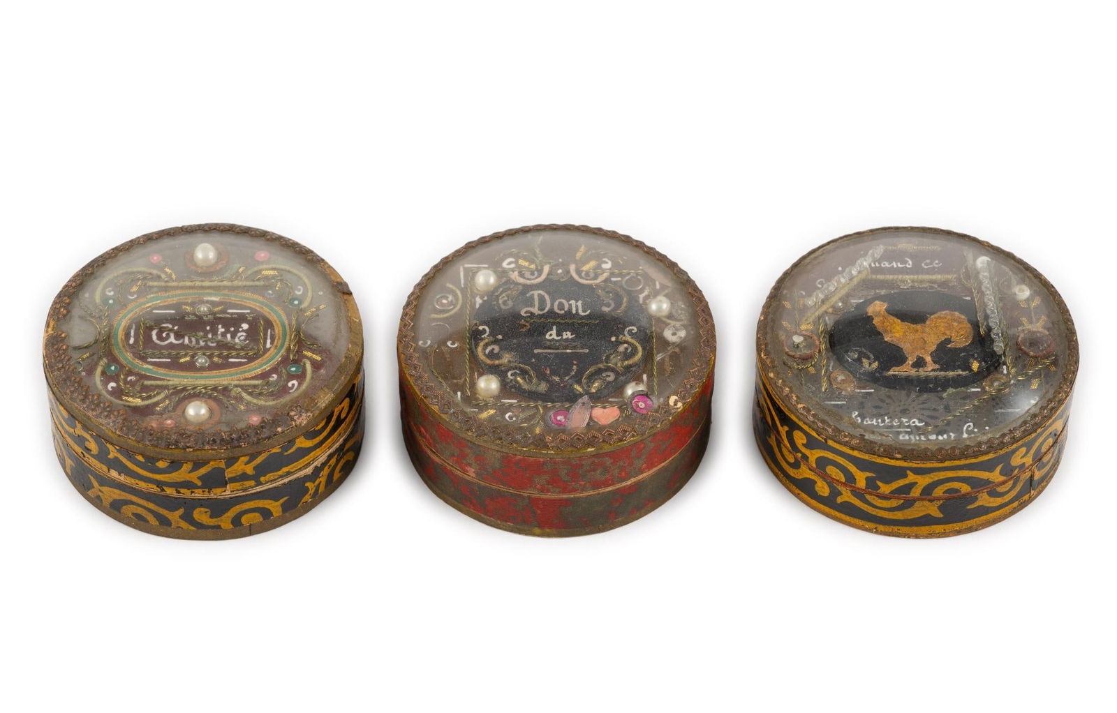 3 French Bon Bon Boxes Early 1800s (1 of 4)