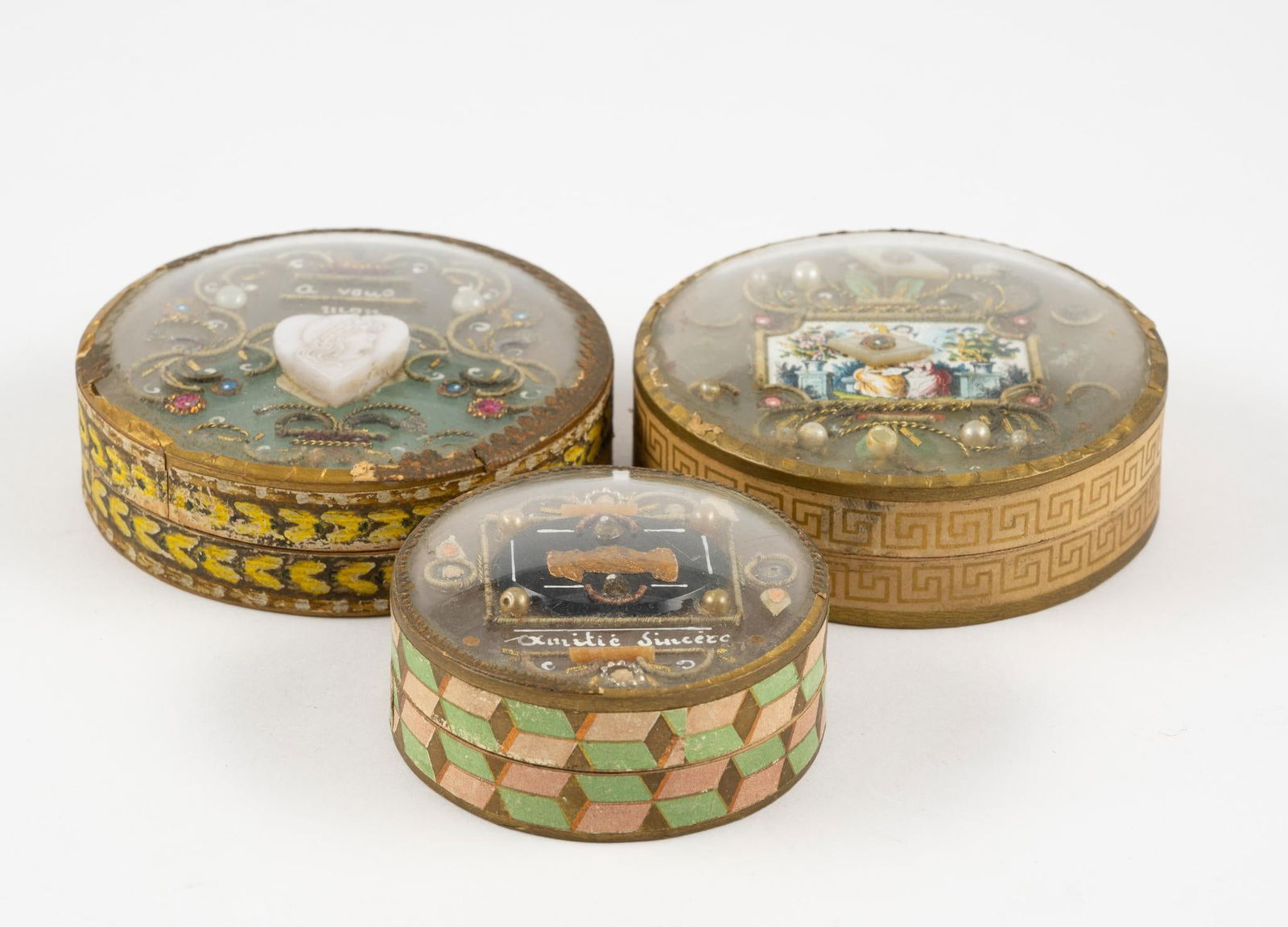 3 French Bon Bon Boxes Early 1800s (1 of 3)