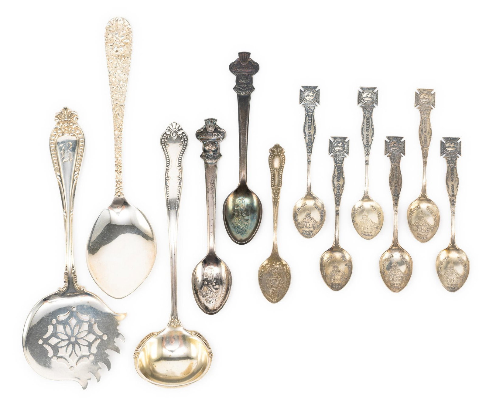 Various Sterling Silver Souvenir Spoons And Other Flatware (1 of 7)