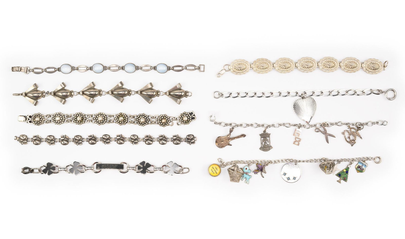 9 Sterling Silver Bracelets (1 of 3)