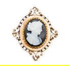 Victorian 14K Gold Cameo Brooch