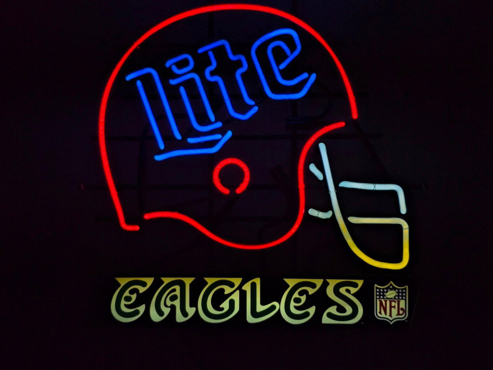 Miller Lite Eagles Football Helmet Neon Sign (1 of 3)