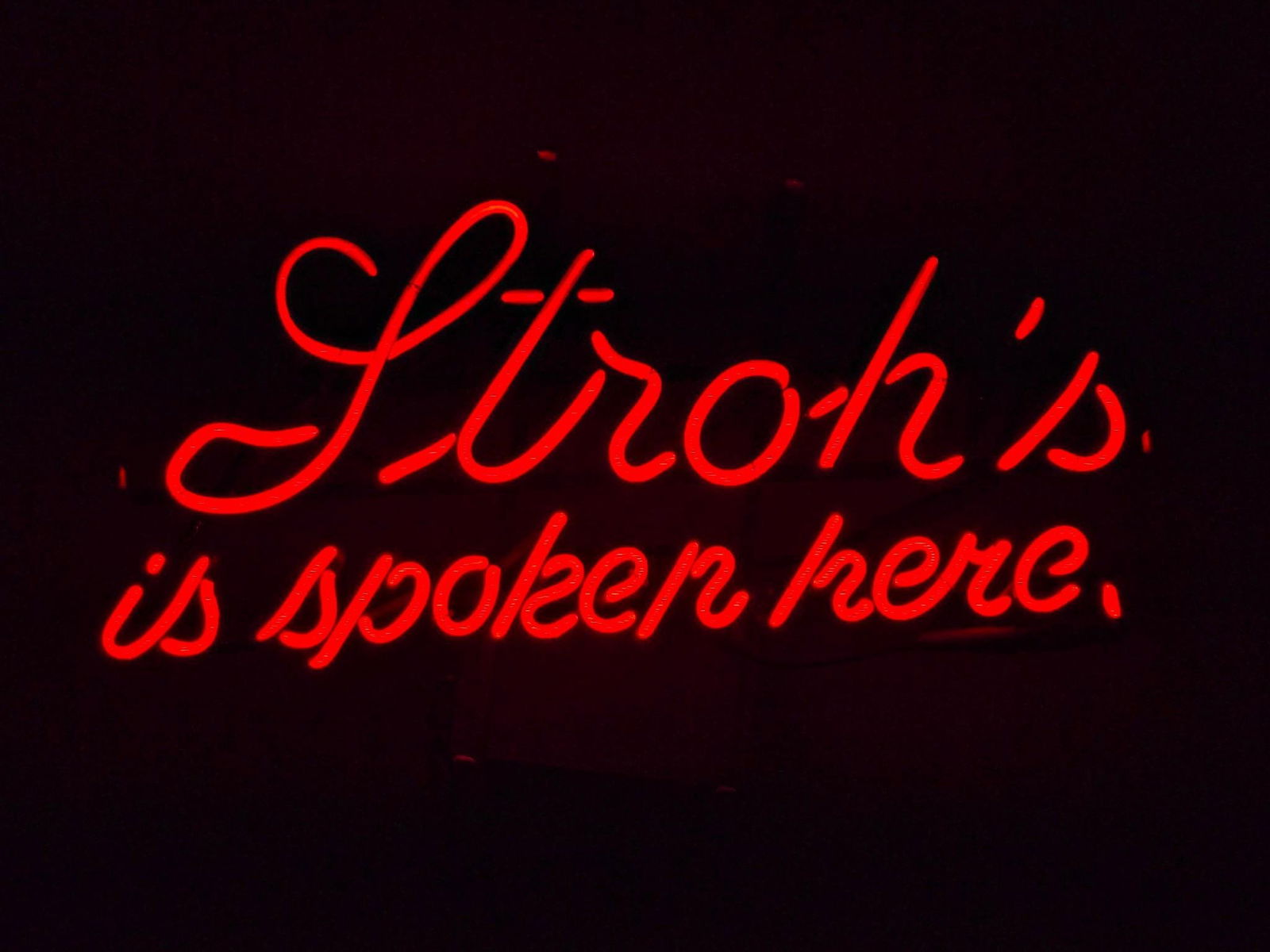 Stroh's is Spoken Here Neon Sign (1 of 3)