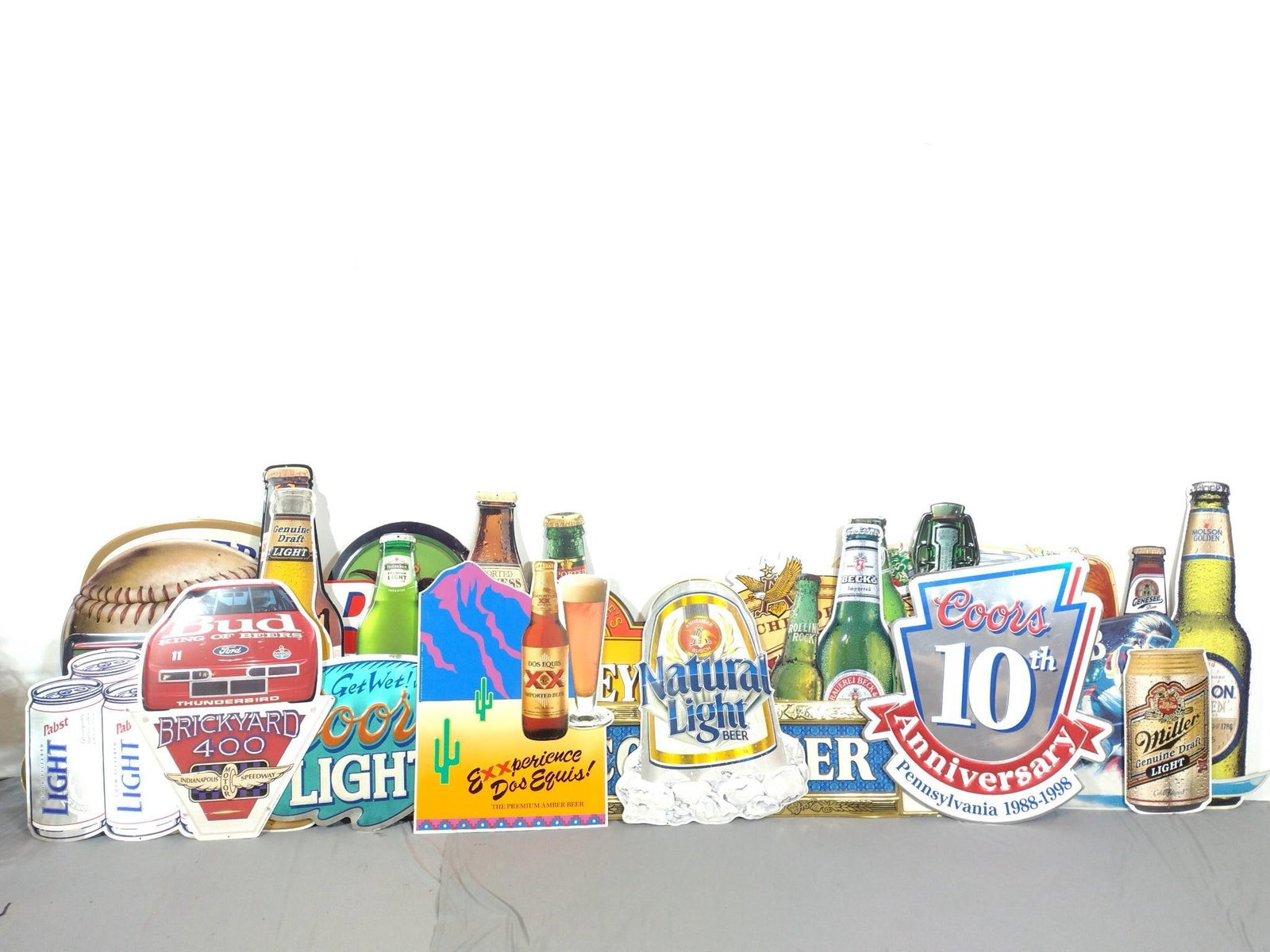 Large Lot of Metal Beer Signs incl Budweiser (1 of 1)