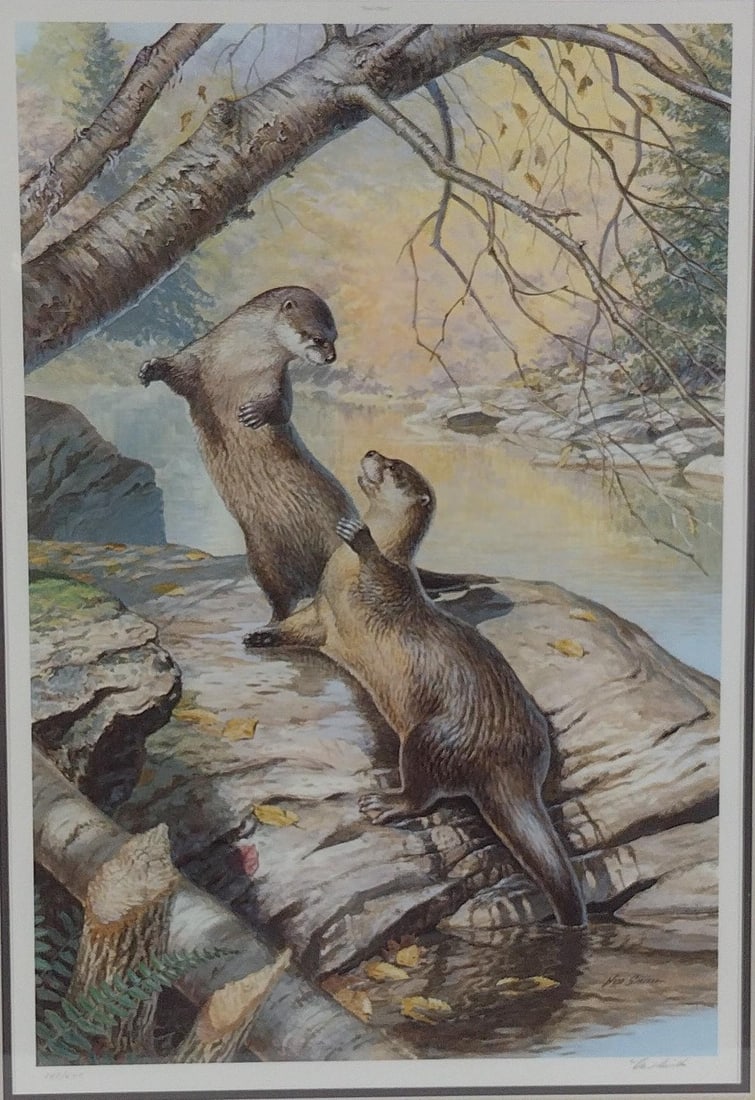 "River Otters" Limited Edition Ned Smith Print (1 of 5)