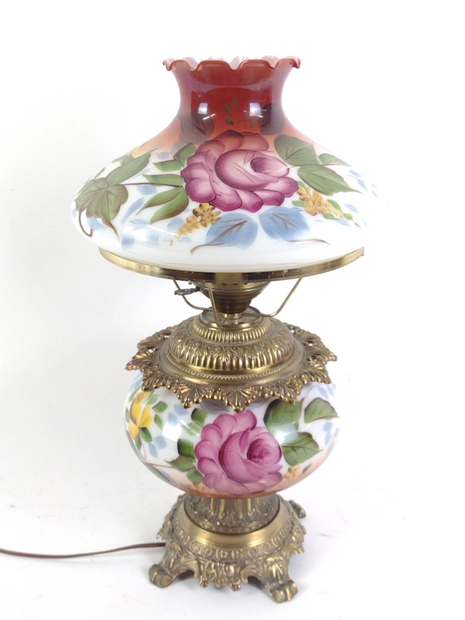 Electric Hurricane Lamp: NOT ELIGIBLE FOR IN-HOUSE SHIPPING. Working. Overall 11-1/2" wide x 22" high.