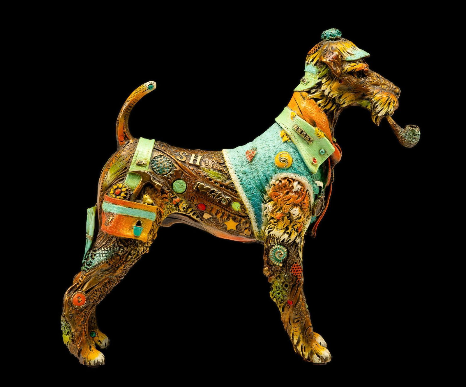 Nano Lopez Sherlock Bronze Dog Sculpture (1 of 9)