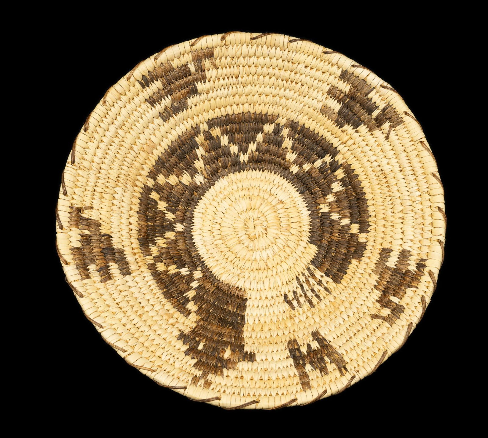 Contemporary Coiled Pima/Papago Basket Bowl with Snake Motif (1 of 3)