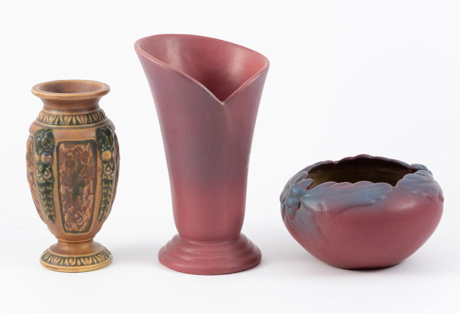 Unsigned Roseville Florentine and 2 Van Briggle Art Pottery (1 of 6)