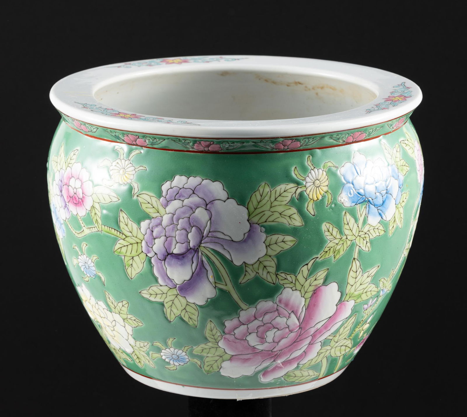 Asian Floral Ceramic Pot (1 of 4)