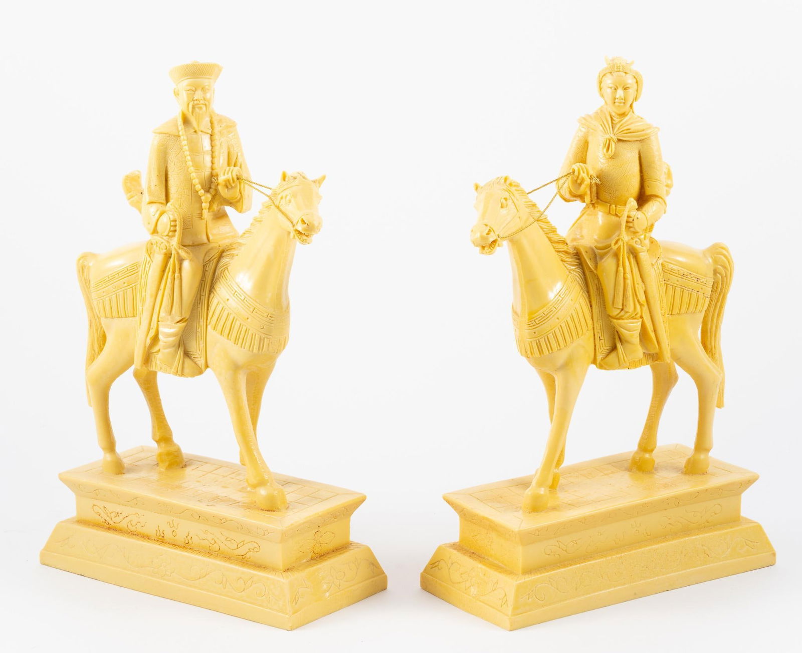 2 Asian Resin Figures on Horseback (1 of 7)