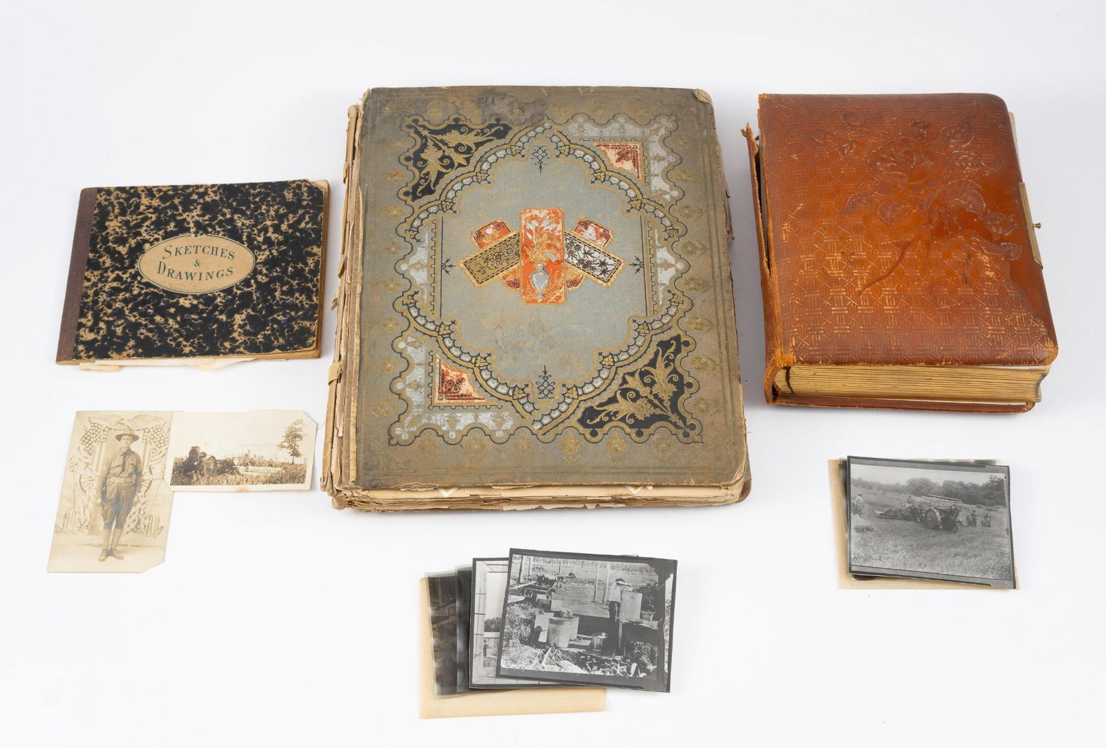 Filled Scrapbook of Antique Cards Incl Additions (1 of 10)