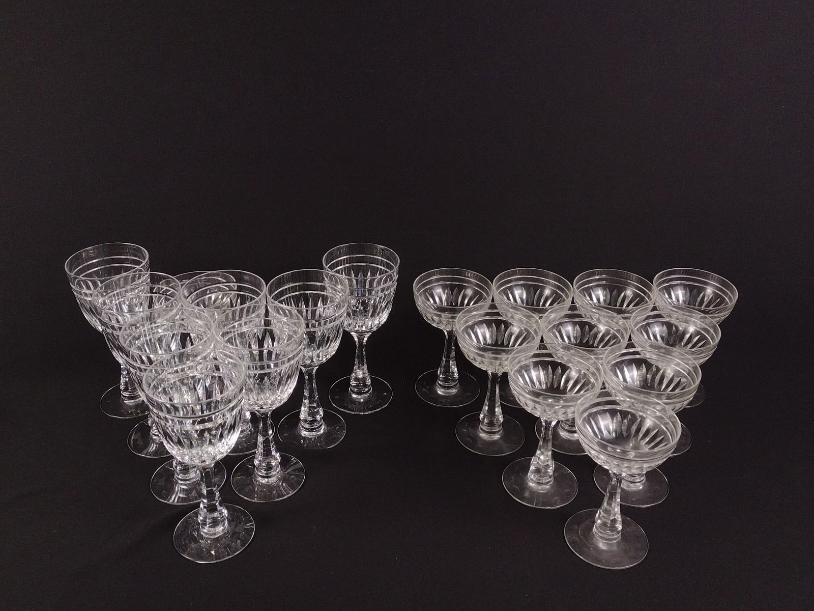 19 Pcs Cut Glass Stemware (1 of 2)