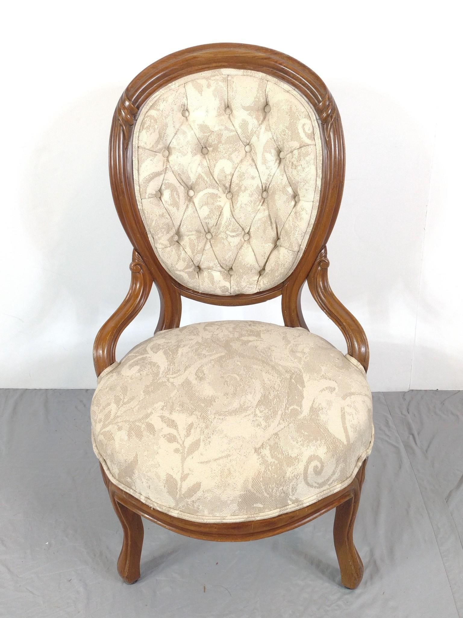 Antique Side Chair: NOT ELIGIBLE FOR IN-HOUSE SHIPPING. 23" diameter X 39-1/2" high.