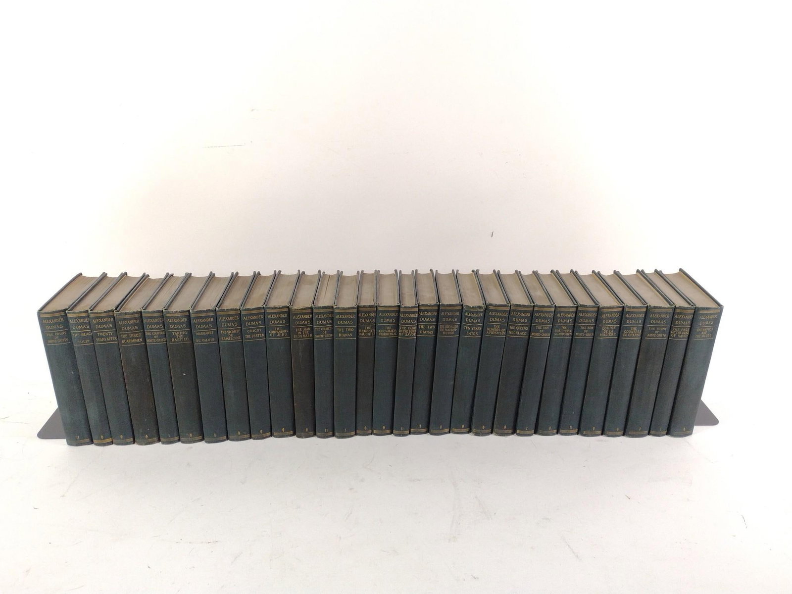 Lot of Alexander Dumas Books incl The Count of Monte Cristo: NOT ELIGIBLE FOR IN-HOUSE SHIPPING. Includes 29 books, some of which repeat.