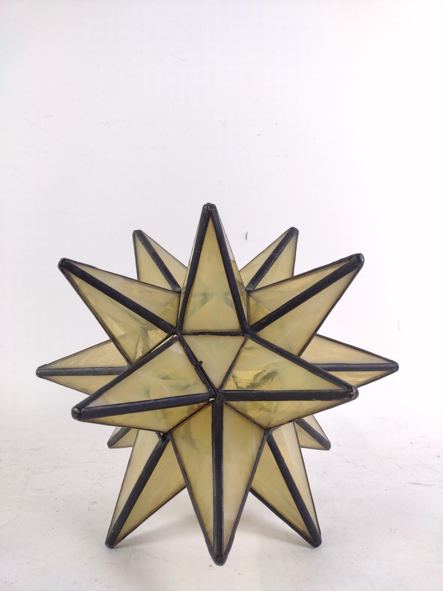 Moravian Glass Star Candle Holder: 10" wide x 9" high.
