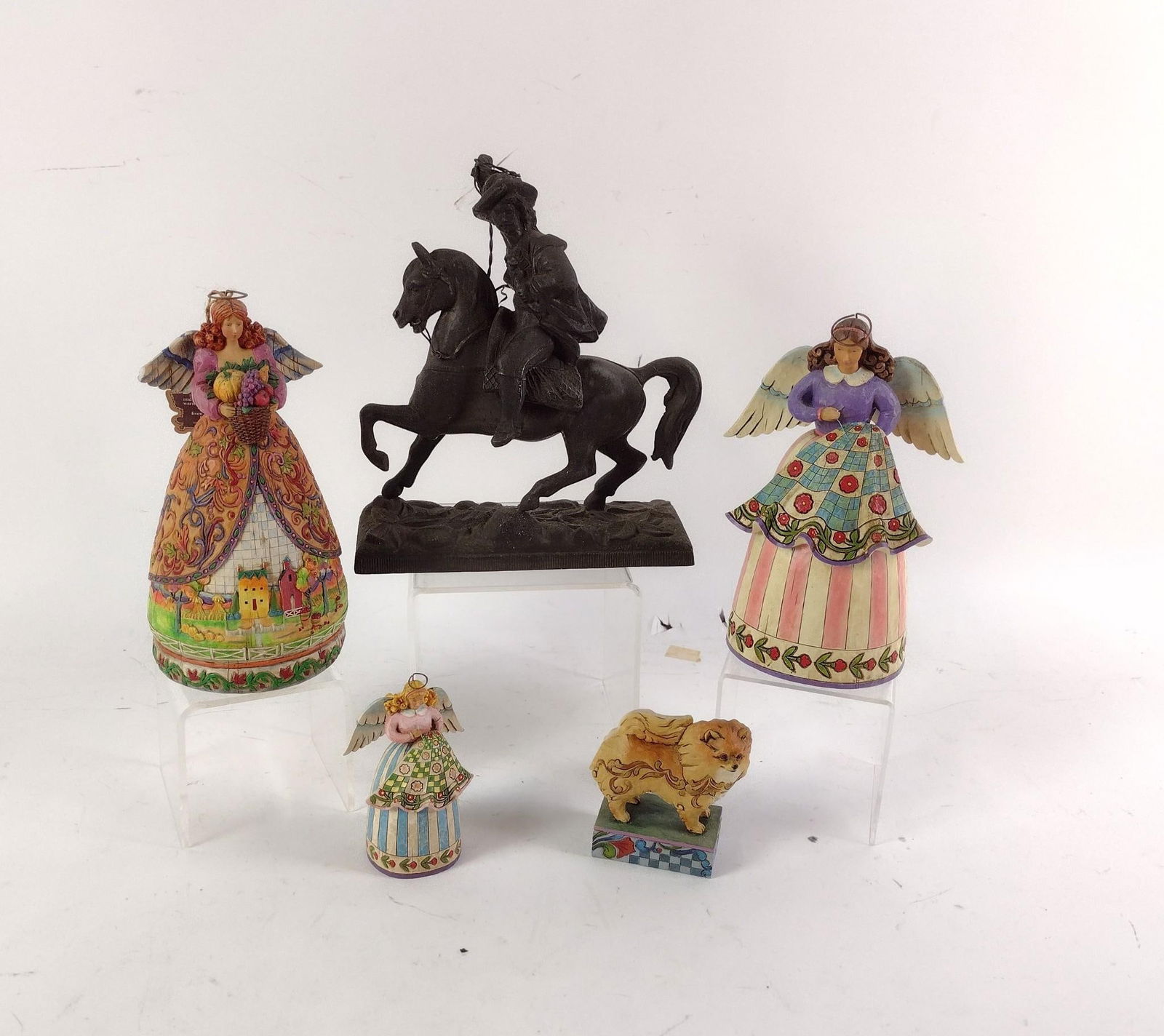 4 Jim Shore Figurines & Bronze Figurine (1 of 2)