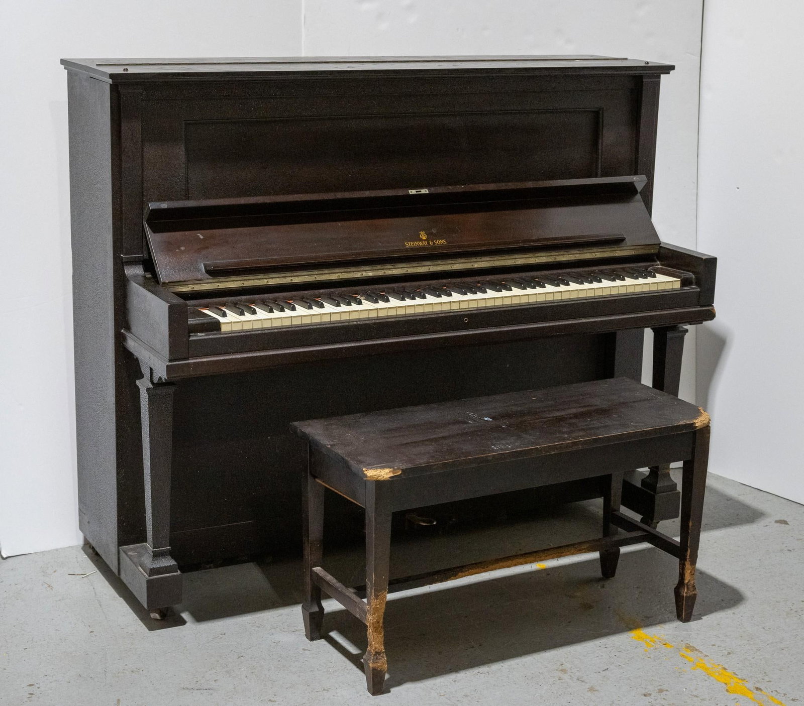 Steinway and Sons Upright Piano with Bench (1 of 10)