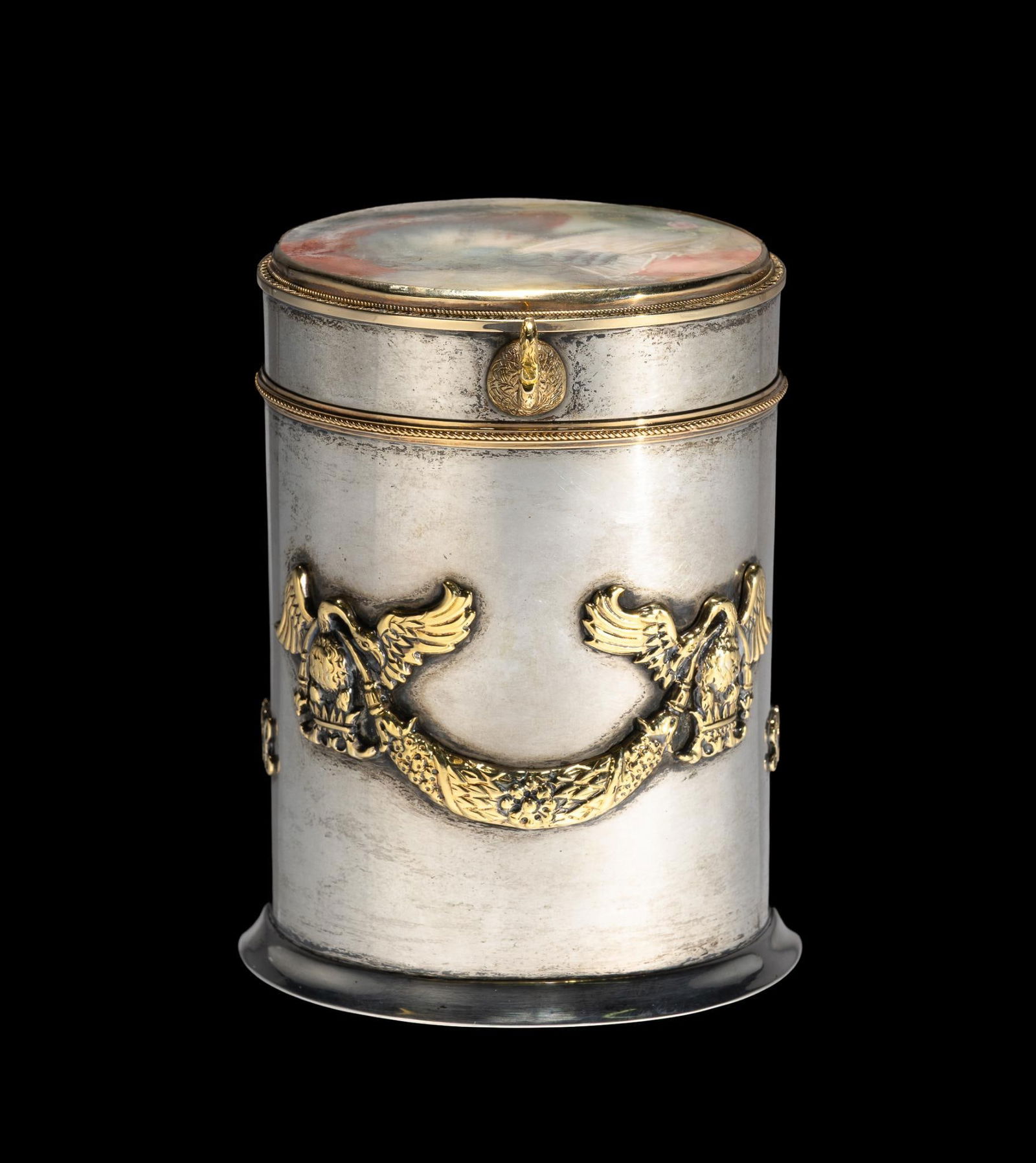 Antique Sterling Silver & Gold Canister (1 of 6)