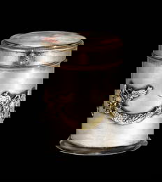Antique Sterling Silver & Gold Canister