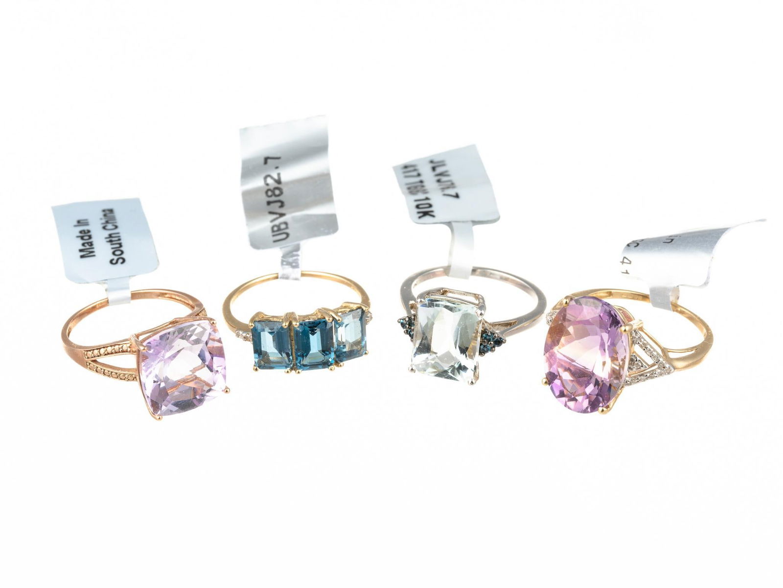 Four 10K Gold Gemstone Rings (1 of 3)