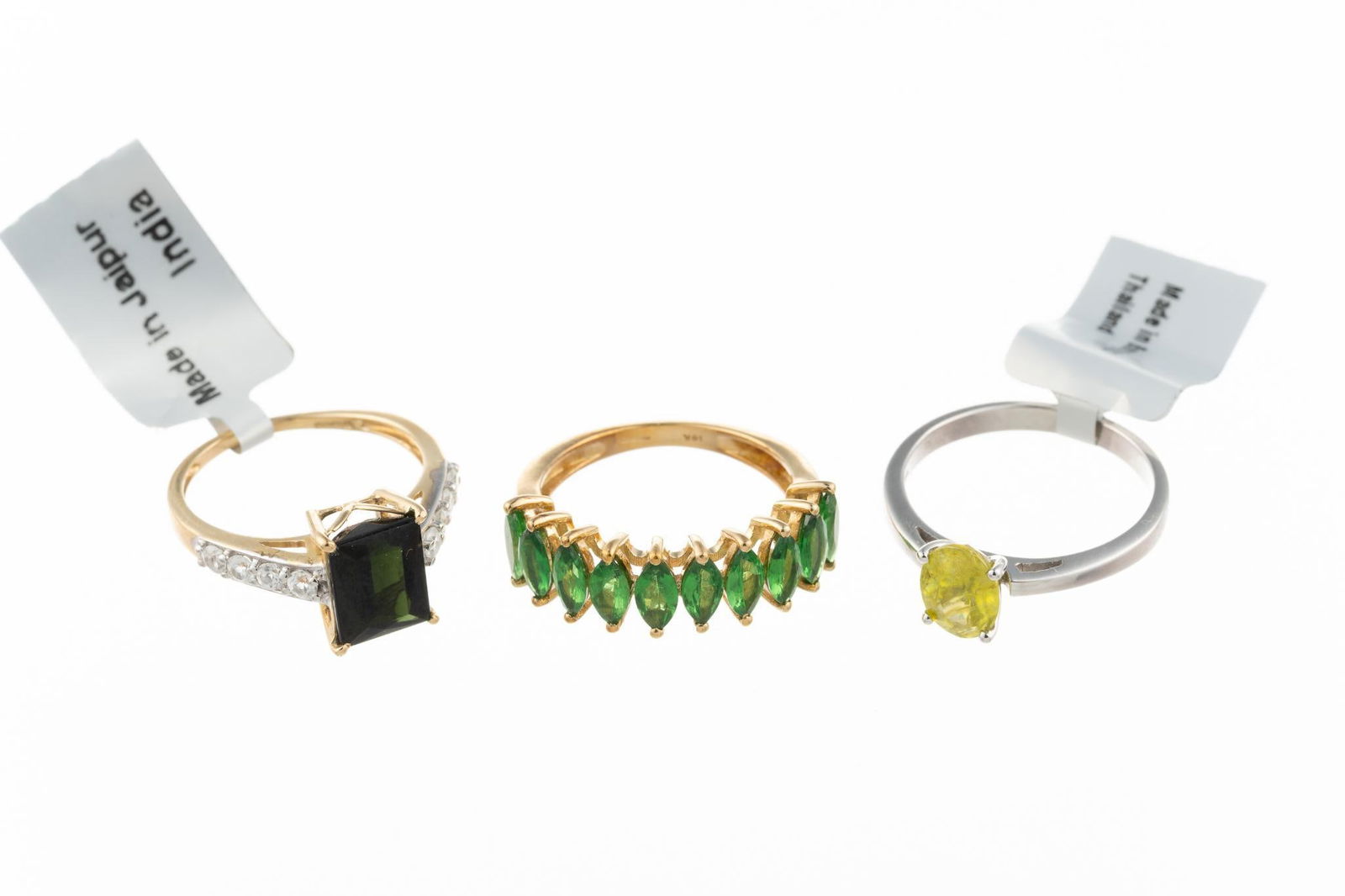 Three 10K Gold Gemstone Rings (1 of 3)